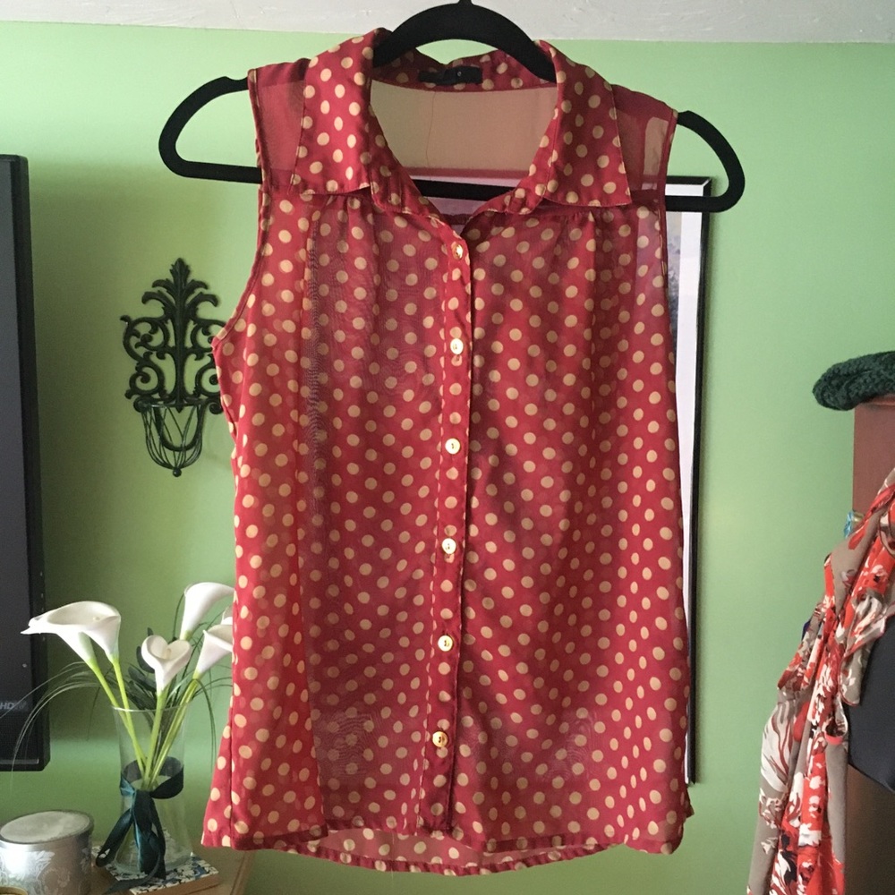 EUC polka dot blouse
